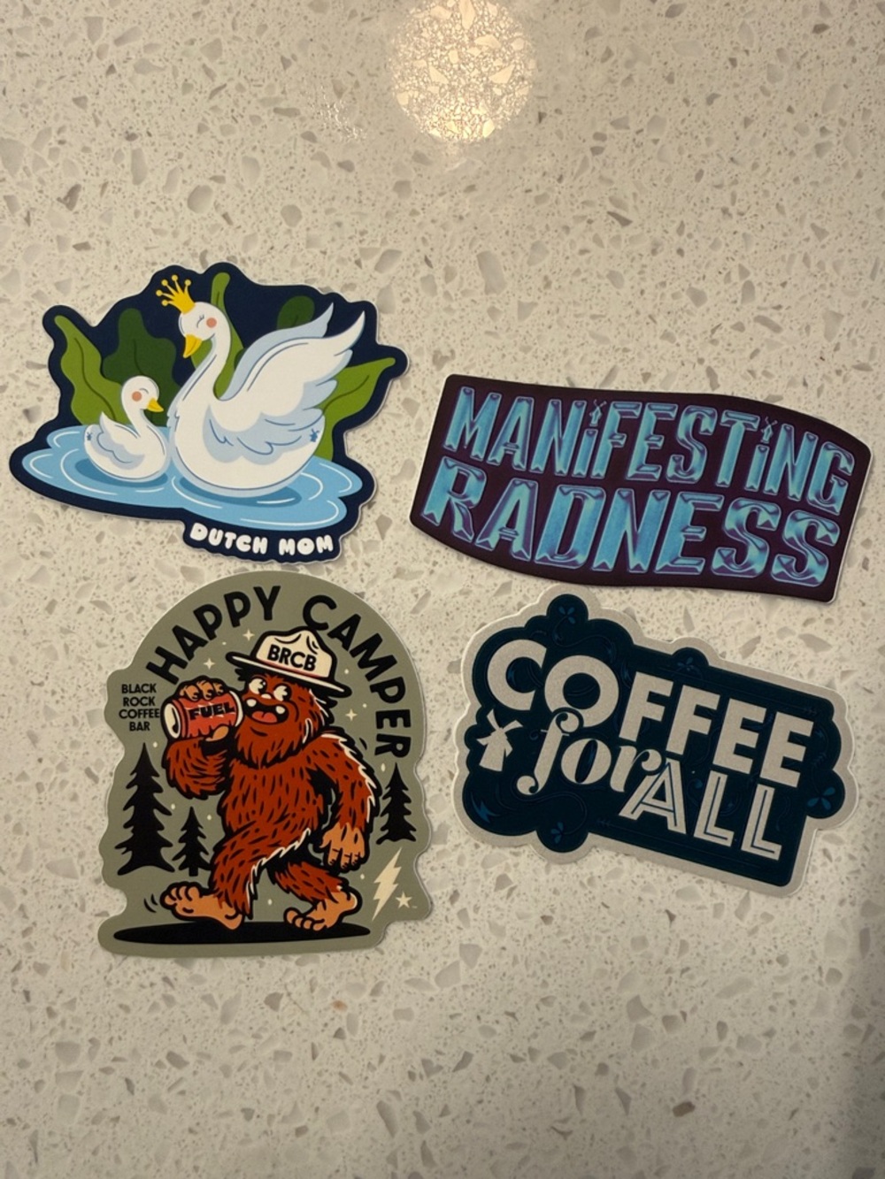 Coffee for All - Navy and Cream Sticker Pack